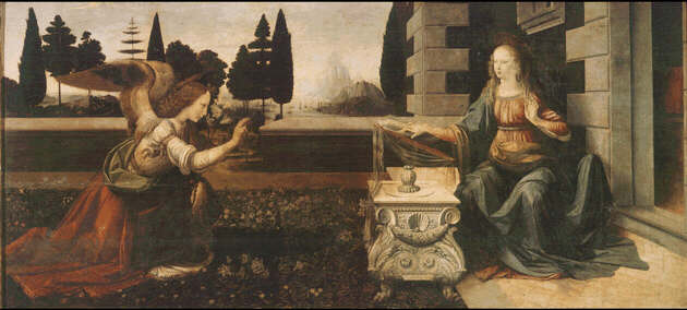 Leonardo da Vinci: Picture of Annunciation - Uffizi Gallery, Florence
