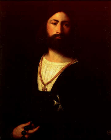 Tiziano Vecellio called Titian: Picture of Portrait of a kinght of Malta - Uffizi Gallery, Florence